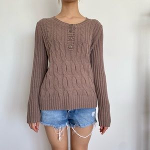 Light brown Sonoma knit sweater - Size M (fits XS, S, and M)